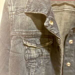 Lane Bryant Dark Blue Cropped Denim Jacket